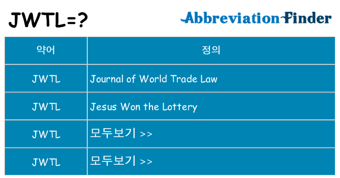 jwtl 대 한 무엇을 서가