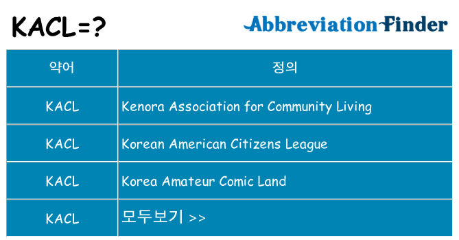kacl 대 한 무엇을 서가