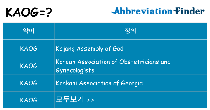 kaog 대 한 무엇을 서가