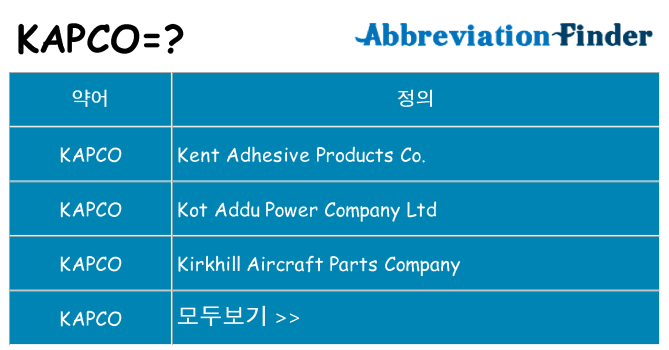 kapco 대 한 무엇을 서가