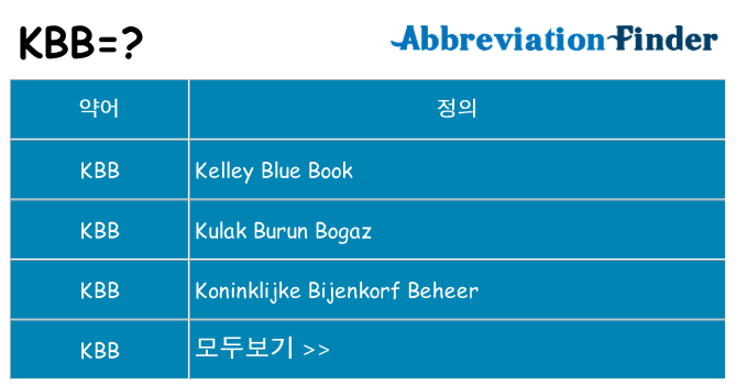 kbb 대 한 무엇을 서가
