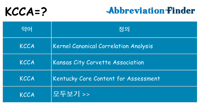 kcca 대 한 무엇을 서가