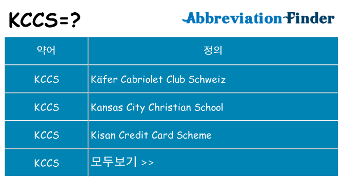 kccs 대 한 무엇을 서가