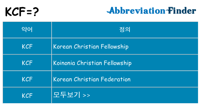 kcf 대 한 무엇을 서가