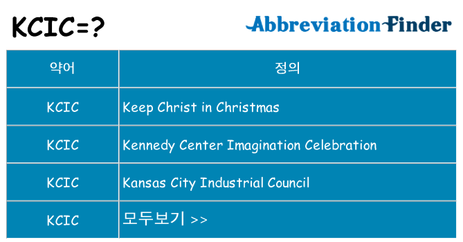 kcic 대 한 무엇을 서가