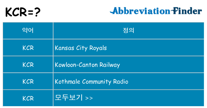 kcr 대 한 무엇을 서가