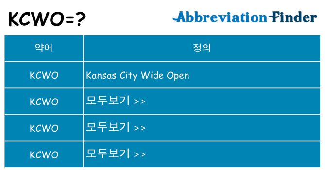 kcwo 대 한 무엇을 서가
