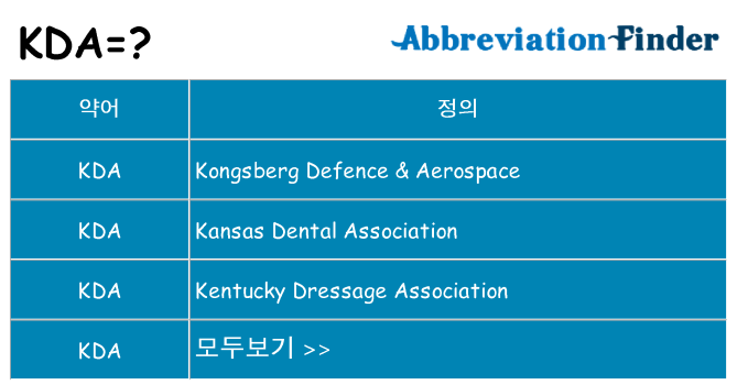 kda 대 한 무엇을 서가