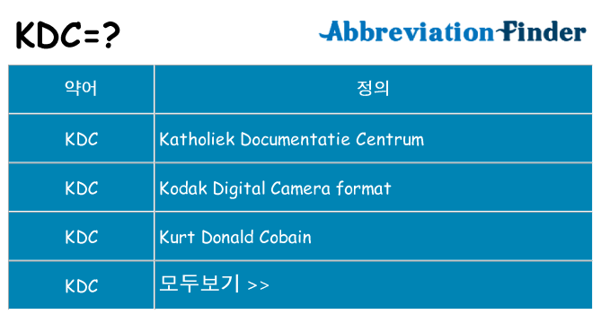 kdc 대 한 무엇을 서가