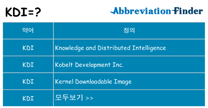 kdi 대 한 무엇을 서가