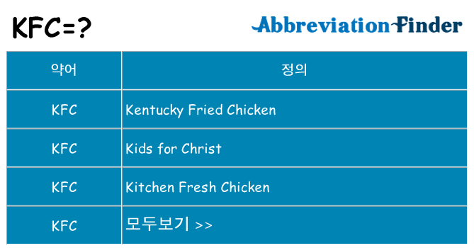 kfc 대 한 무엇을 서가