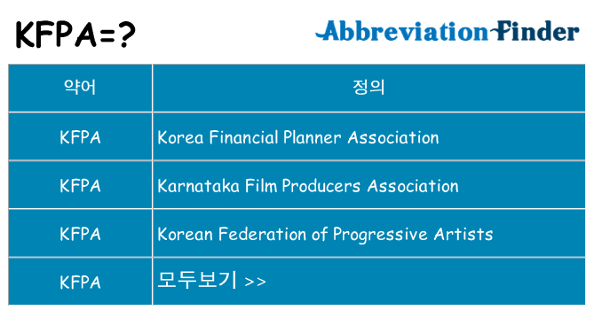 kfpa 대 한 무엇을 서가