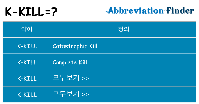 k-kill 대 한 무엇을 서가