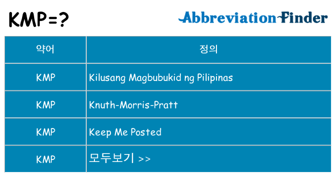 kmp 대 한 무엇을 서가