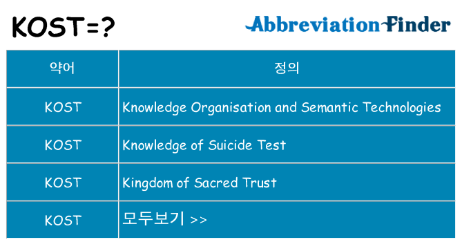 kost 대 한 무엇을 서가