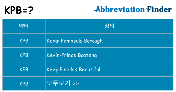 kpb 대 한 무엇을 서가
