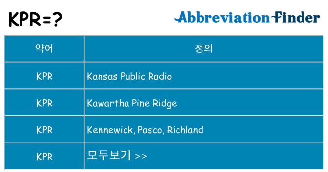 kpr 대 한 무엇을 서가