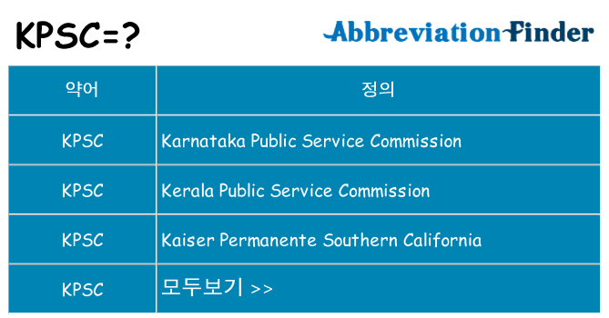 kpsc 대 한 무엇을 서가