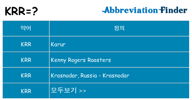 krr 대 한 무엇을 서가