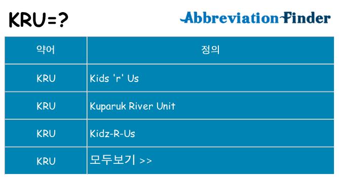kru 대 한 무엇을 서가