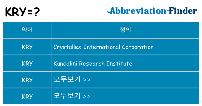 kry 대 한 무엇을 서가