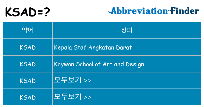 ksad 대 한 무엇을 서가