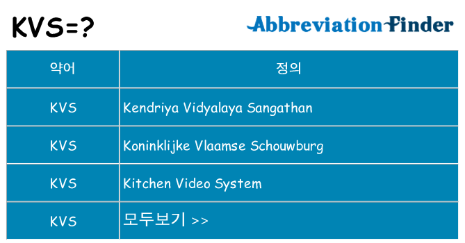 kvs 대 한 무엇을 서가