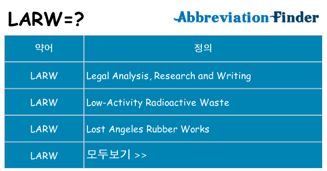 larw 대 한 무엇을 서가