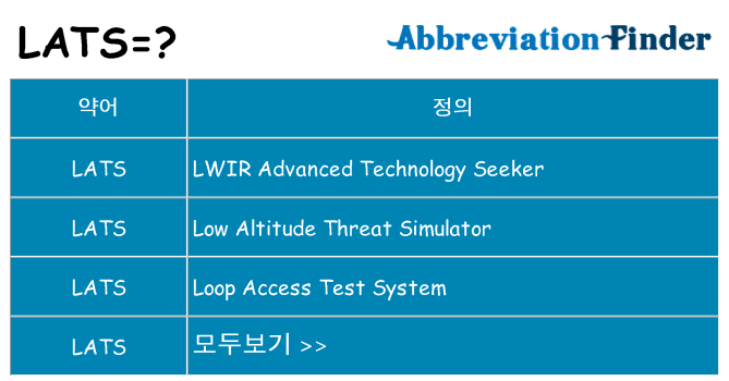 lats 대 한 무엇을 서가