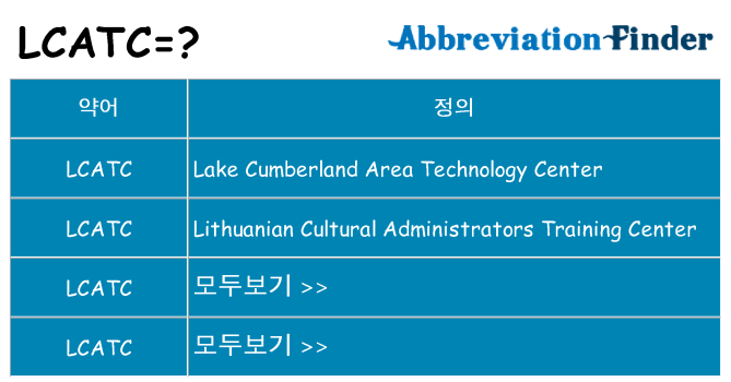lcatc 대 한 무엇을 서가