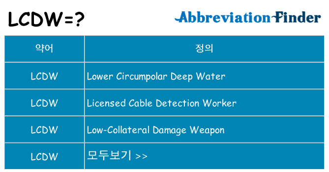 lcdw 대 한 무엇을 서가