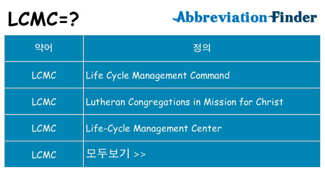 lcmc 대 한 무엇을 서가