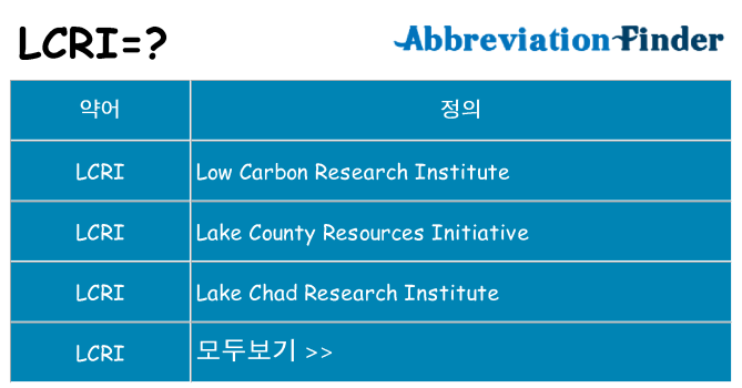 lcri 대 한 무엇을 서가