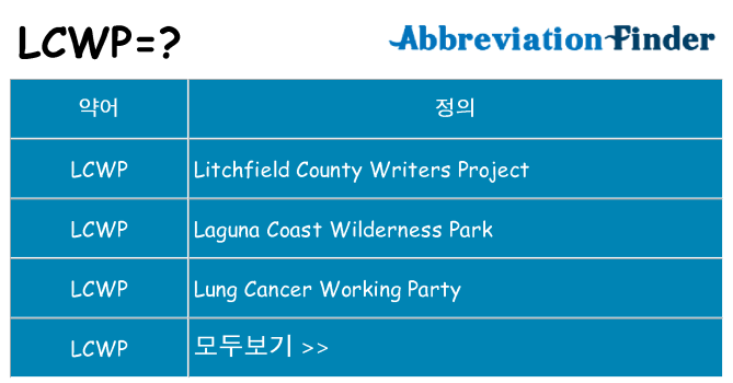 lcwp 대 한 무엇을 서가
