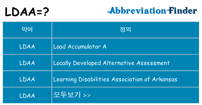 ldaa 대 한 무엇을 서가