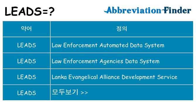 leads 대 한 무엇을 서가
