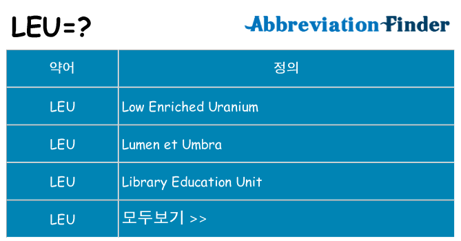 leu 대 한 무엇을 서가