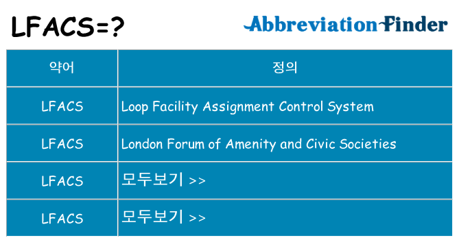 lfacs 대 한 무엇을 서가