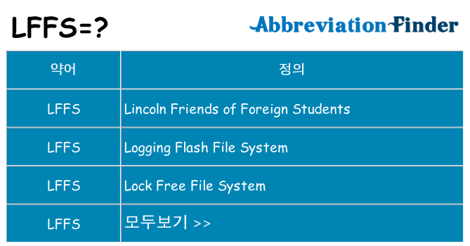 lffs 대 한 무엇을 서가