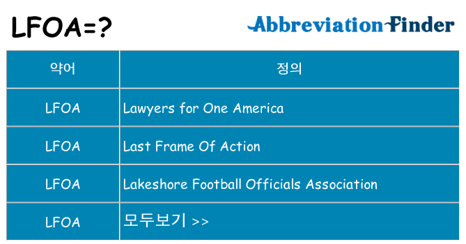lfoa 대 한 무엇을 서가