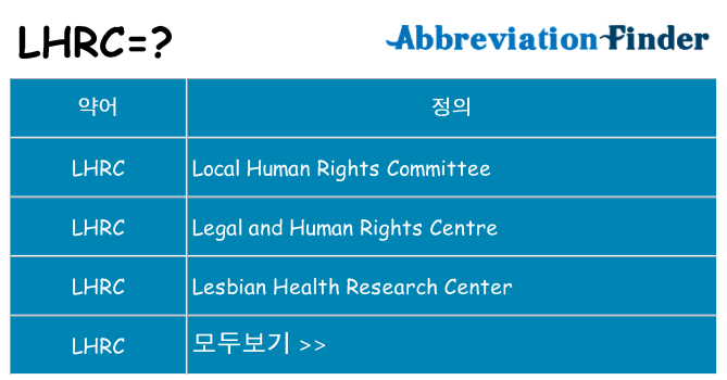 lhrc 대 한 무엇을 서가