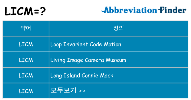 licm 대 한 무엇을 서가