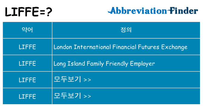 liffe 대 한 무엇을 서가