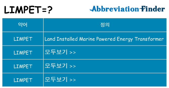 limpet 대 한 무엇을 서가