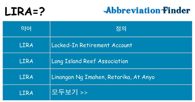 lira 대 한 무엇을 서가