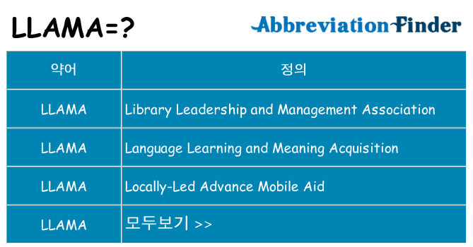 llama 대 한 무엇을 서가