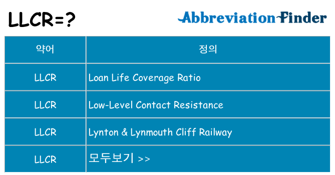 llcr 대 한 무엇을 서가