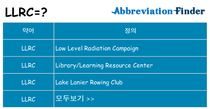 llrc 대 한 무엇을 서가