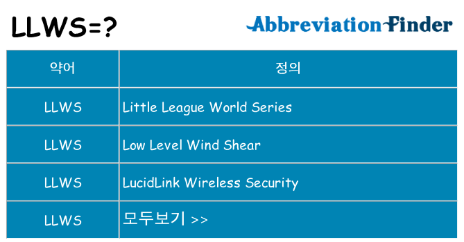 llws 대 한 무엇을 서가