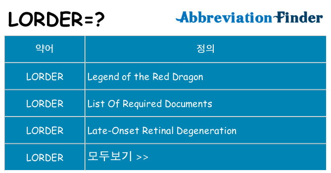 lorder 대 한 무엇을 서가